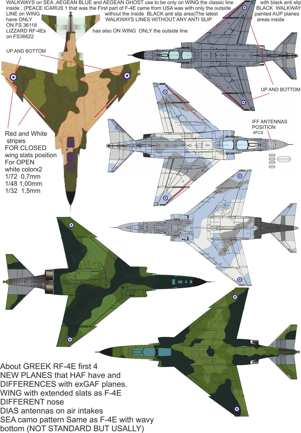 Procal PD32-2302 1:32 Hellenic F-4/RF-4E Phantom II Decals
