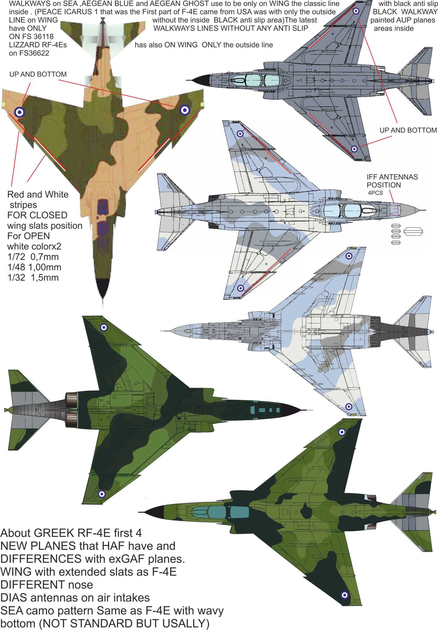Procal PD32-2302 1:32 Hellenic F-4/RF-4E Phantom II Decals