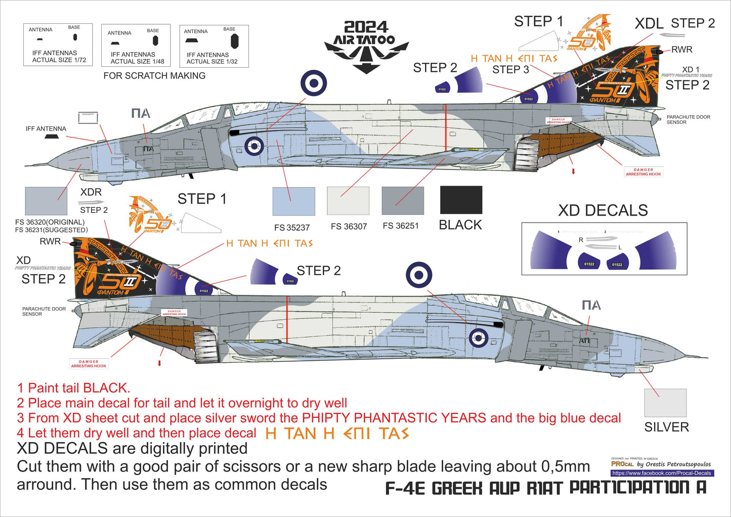 Procal PD32-2408 1:32 F-4E Phantom AUP 338SQ RIAT 2024