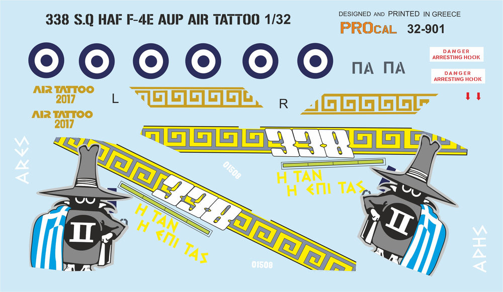 Procal Decals PD32-901 1:32 F-4E AUP Phantom 338 sqn ARES that was at RIAT