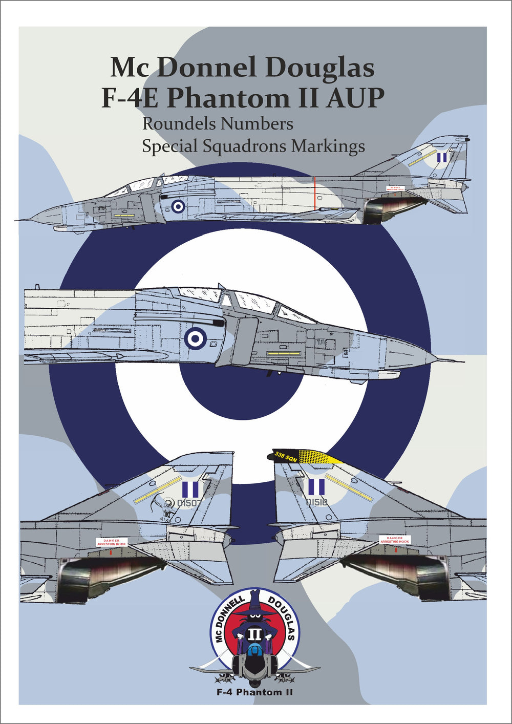 Procal PD32-905 1:32 F-4E Phantom II AUP Greek SQ Markings