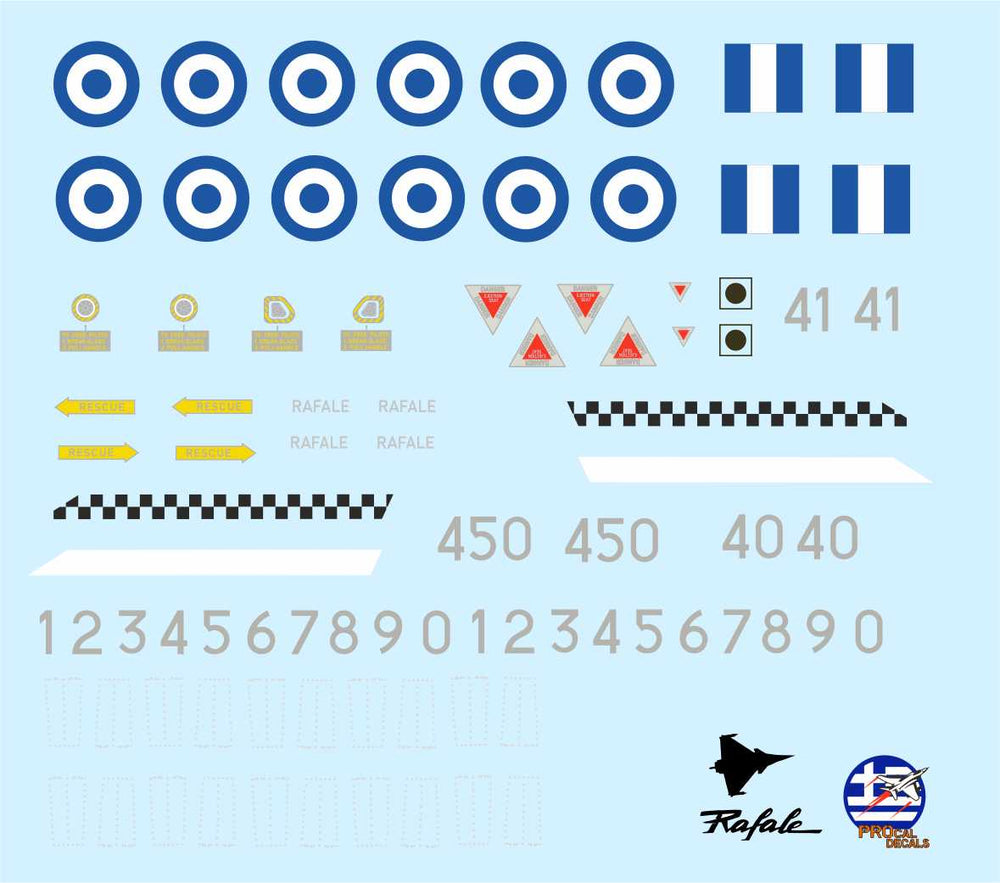 Procal Decals PD48-2202 1:48 Greek Dassault RAFALE insignias and basic stencils