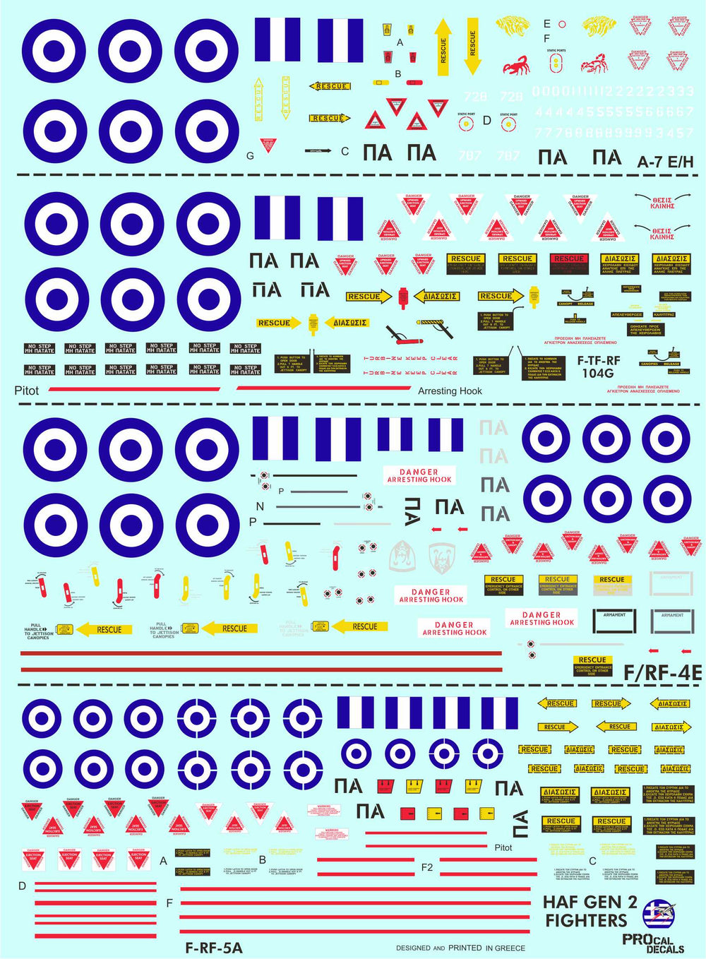 Procal PD48-2302 1:48 HAF Gen 2 Basic Stencils Decal Set
