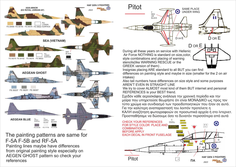 Procal PD48-2302 1:48 HAF Gen 2 Basic Stencils Decal Set