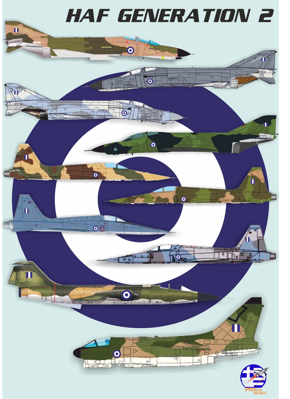 Procal PD48-2302 1:48 HAF Gen 2 Basic Stencils Decal Set