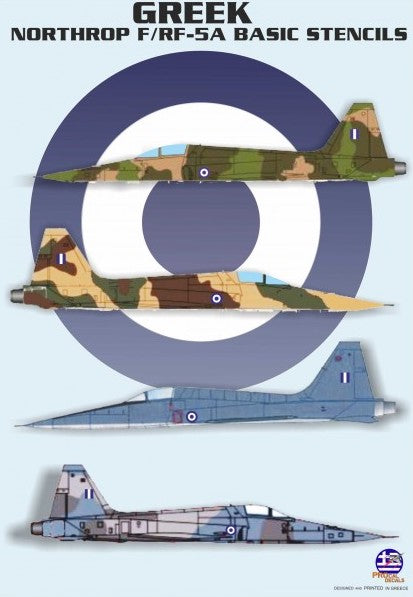 Procal Decals PD48-2406 1:48 GREEK Northrop F-5A/RF-5A basic stencil set