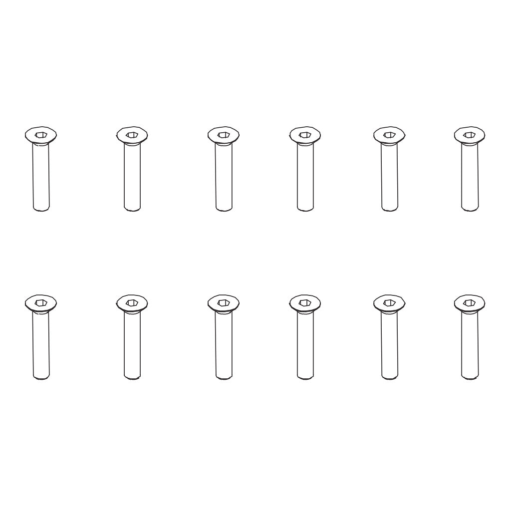 PD Racing Flat Head Hex Screw HM3x16 12pcs 502-031