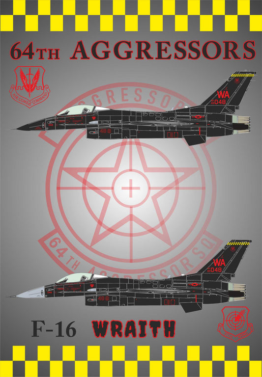 Procal Decals PD72-2201 1:72 64TH AGGRESSORS Lockheed-Martin F-16 WRAITH PAINT