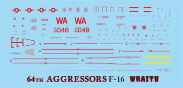 Procal Decals PD72-2201 1:72 64TH AGGRESSORS Lockheed-Martin F-16 WRAITH PAINT