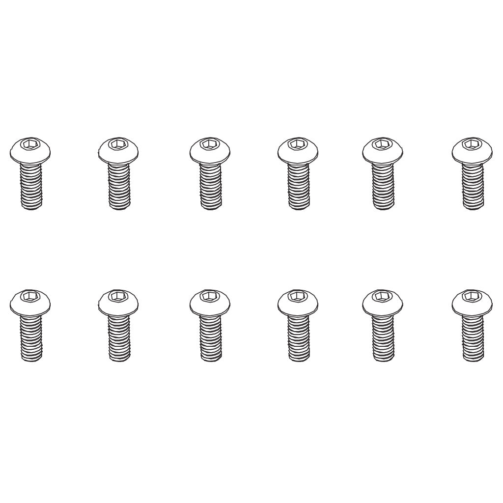 PD Racing B Head Hex Screw HM4x12 12pcs 861-085