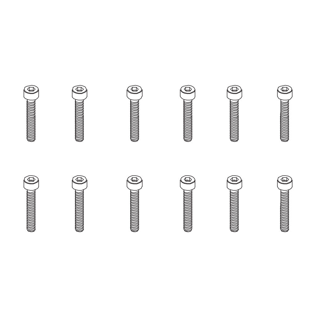 PD Racing Hex Screw HM2.5x10 12pcs 861-086