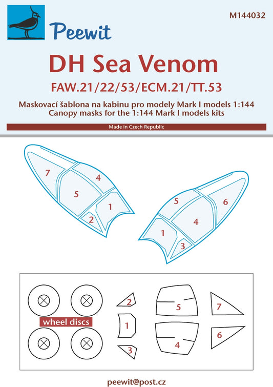 Peewit PEE144032 1:144 Sea Venom FAW.21/22/53/ECM.21/TT.53 Paint Mask