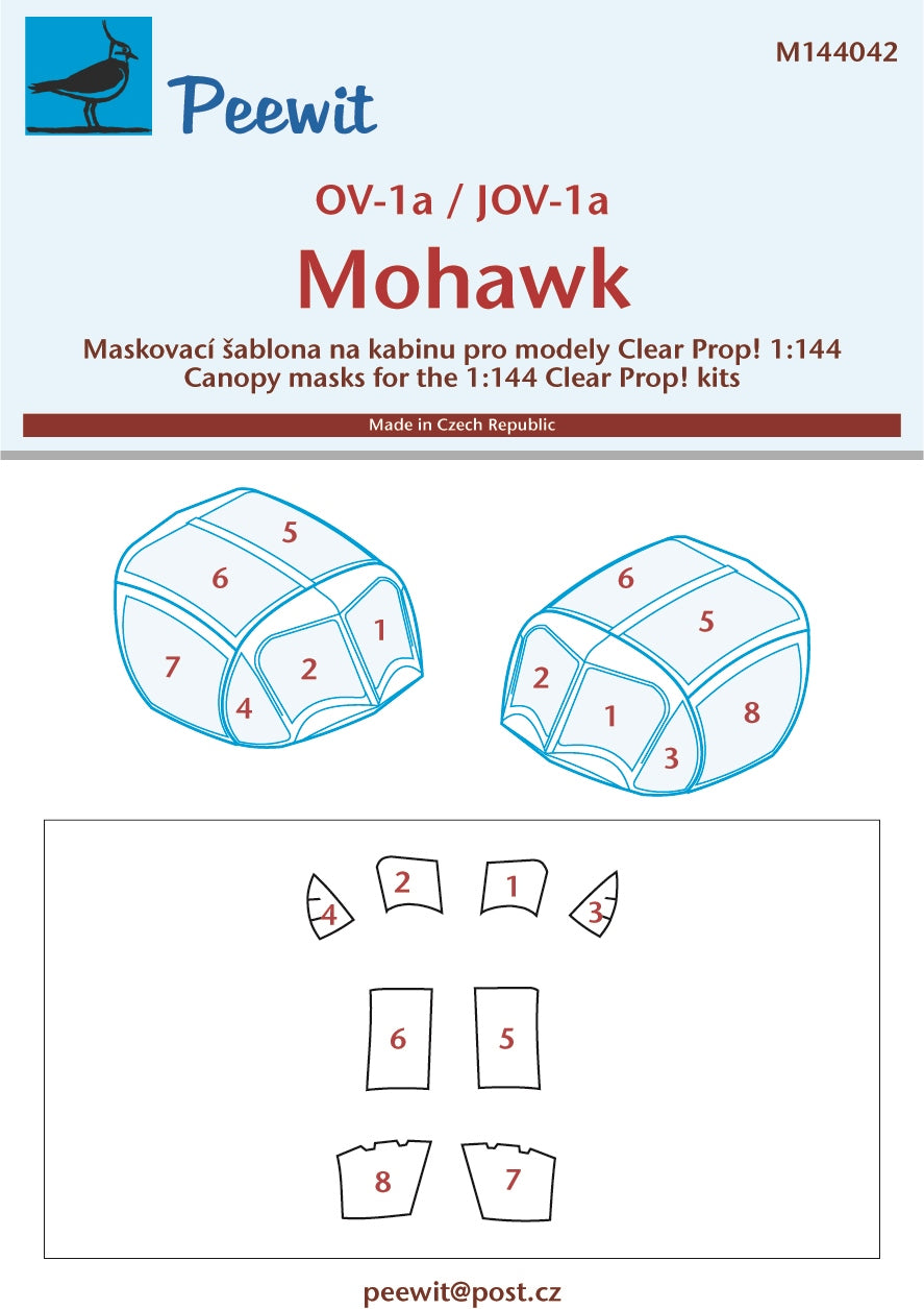 Peewit PEE144042 1:144 Grumman OV-1A/JOV-1A Mohawk canopy frame paint mask