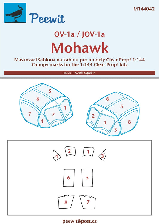 Peewit PEE144042 1:144 Grumman OV-1A/JOV-1A Mohawk canopy frame paint mask