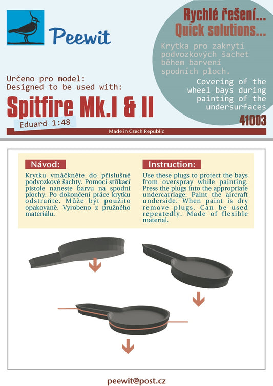 Peewit PEE41003 1:48 Spitfire Mk.I/Mk.II Wheel Bay Plugs