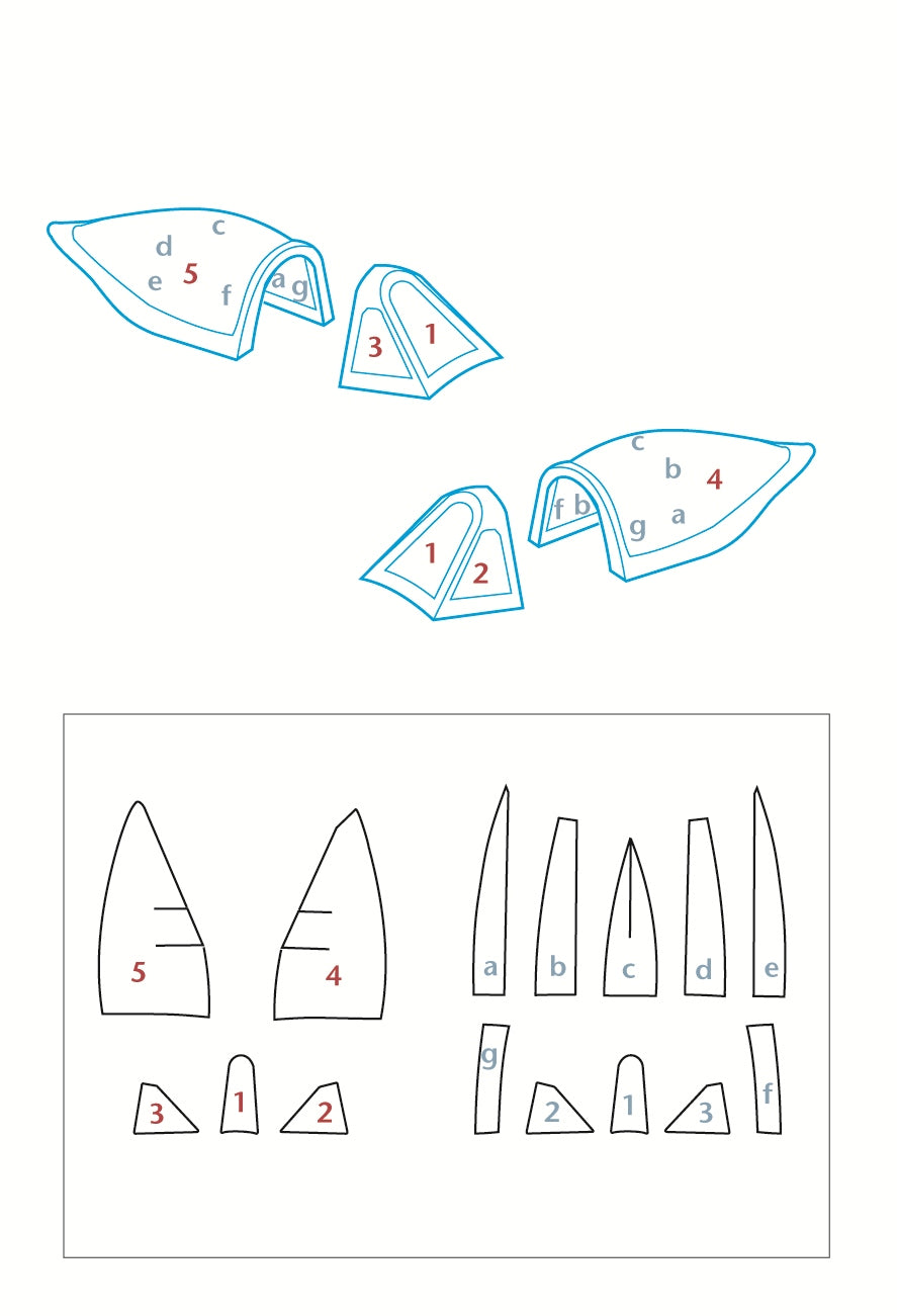 Peewit PEE48041 1:48 Republic P-47D Thunderbolt-canopy frame paint mask