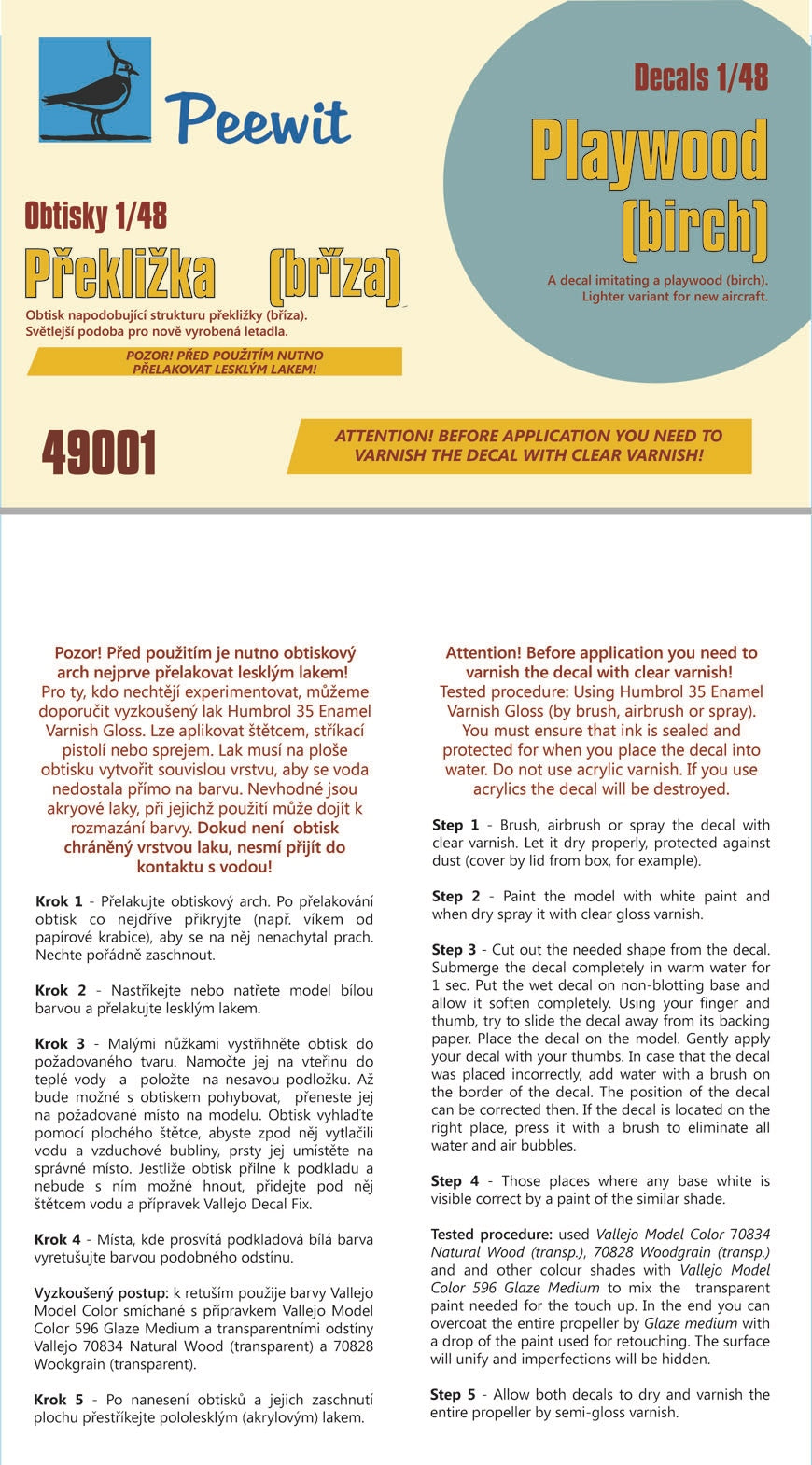 Peewit PEE49001 1:48 Plywood