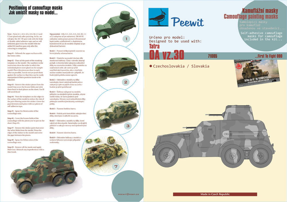 Peewit PEE71005 1:72 Tatra OA vz.30 " camouflage pattern paint masks