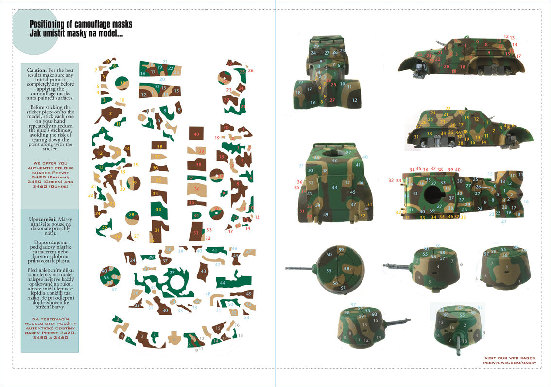 Peewit PEE71005 1:72 Tatra OA vz.30 " camouflage pattern paint masks