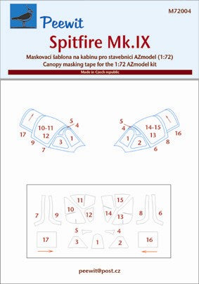Peewit PEE72004 1:72 Supermarine Spitfire Mk.IXC/Mk.IXE canopy frame paint mask