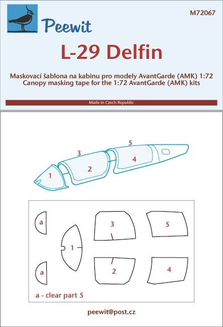 Peewit PEE72067 1:72 Aero L-29 'Delfin' canopy frame paint mask