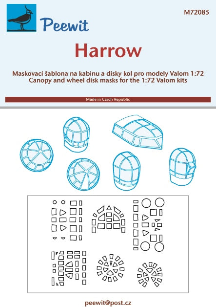Peewit PEE72085 1:72 Handley-Page Harrow Mk.II canopy frame paint mask