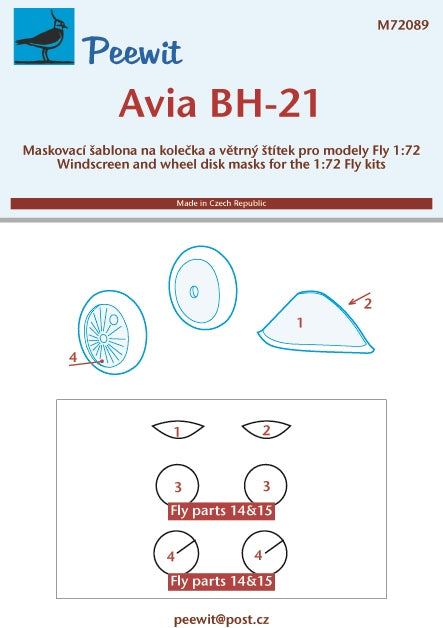 Peewit PEE72089 1:72 Avia BH-21/BH-22/BH-21J canopy frame paint mask