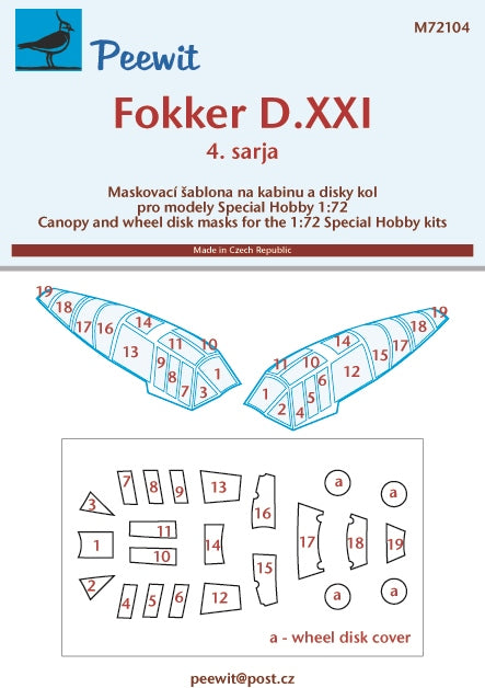 Peewit PEE72104 1:72 Fokker D.XXI 4