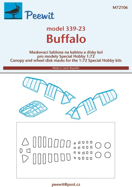 Peewit PEE72106 1:72 Brewster 339-23 Buffalo model canopy frame paint mask