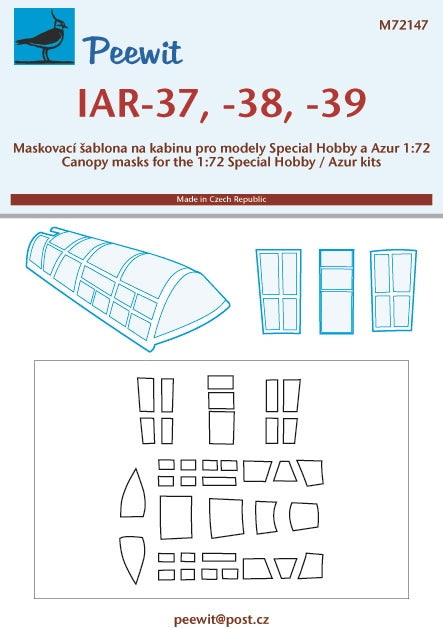 Peewit PEE72147 1:72 IAR IAR-37, IAR-38, IAR-39 canopy frame paint mask