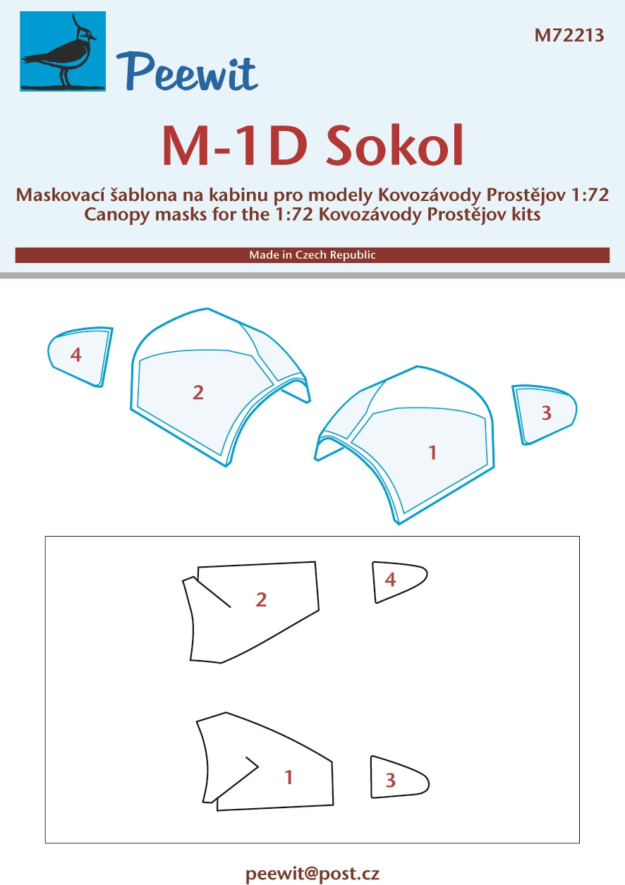 Peewit PEE72213 1:72 Mraz M-1D Sokol canopy frame paint mask