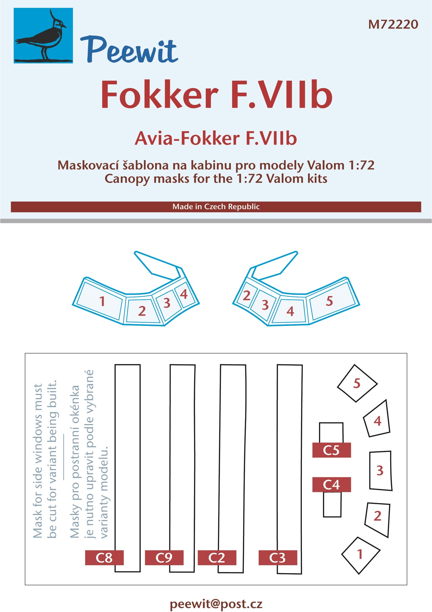 Peewit PEE72220 1:72 Fokker F.VIIb/3m