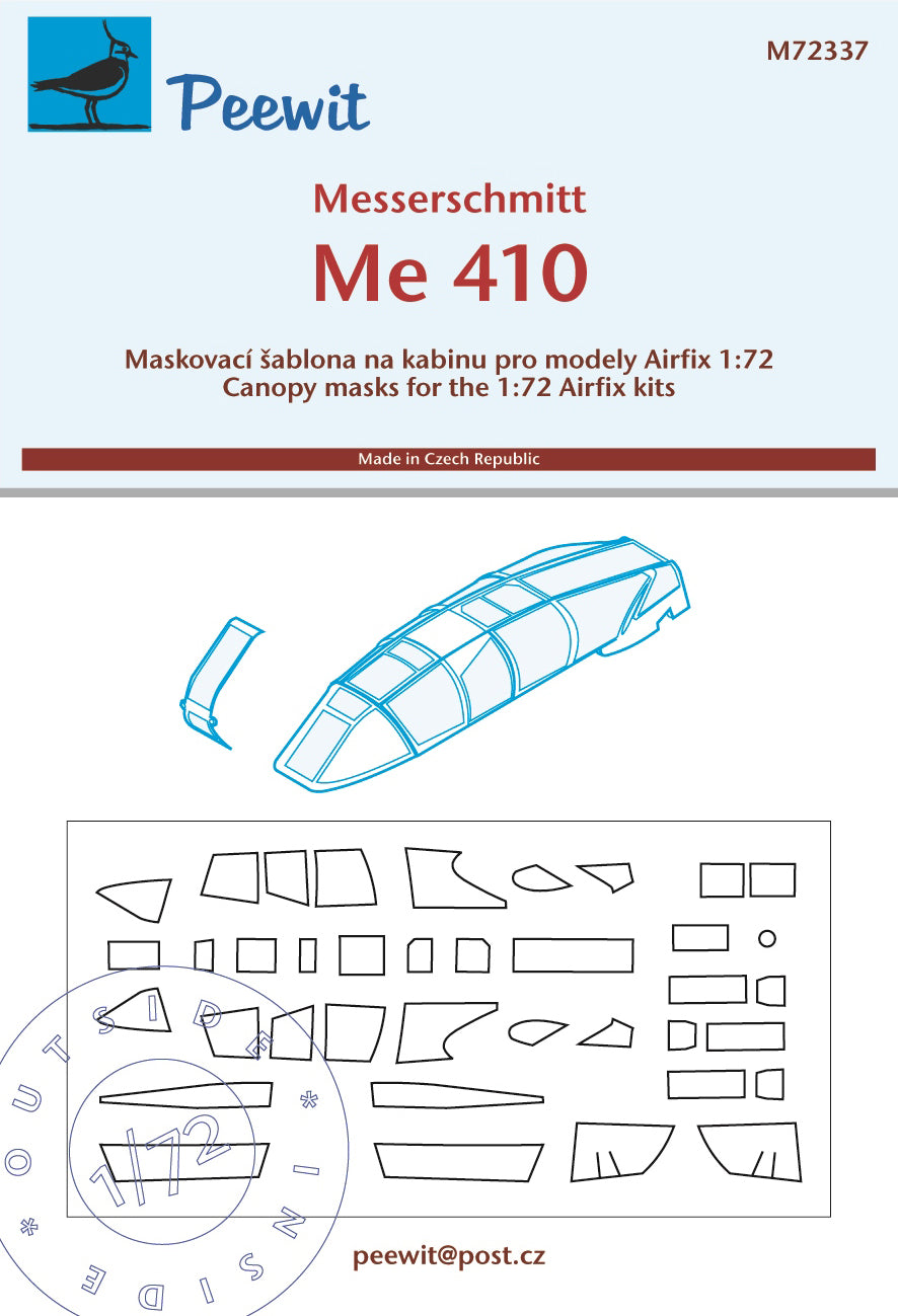Peewit PEE72337 1:72 Messerschmitt Me-410A-1/U-2 canopy frame paint mask