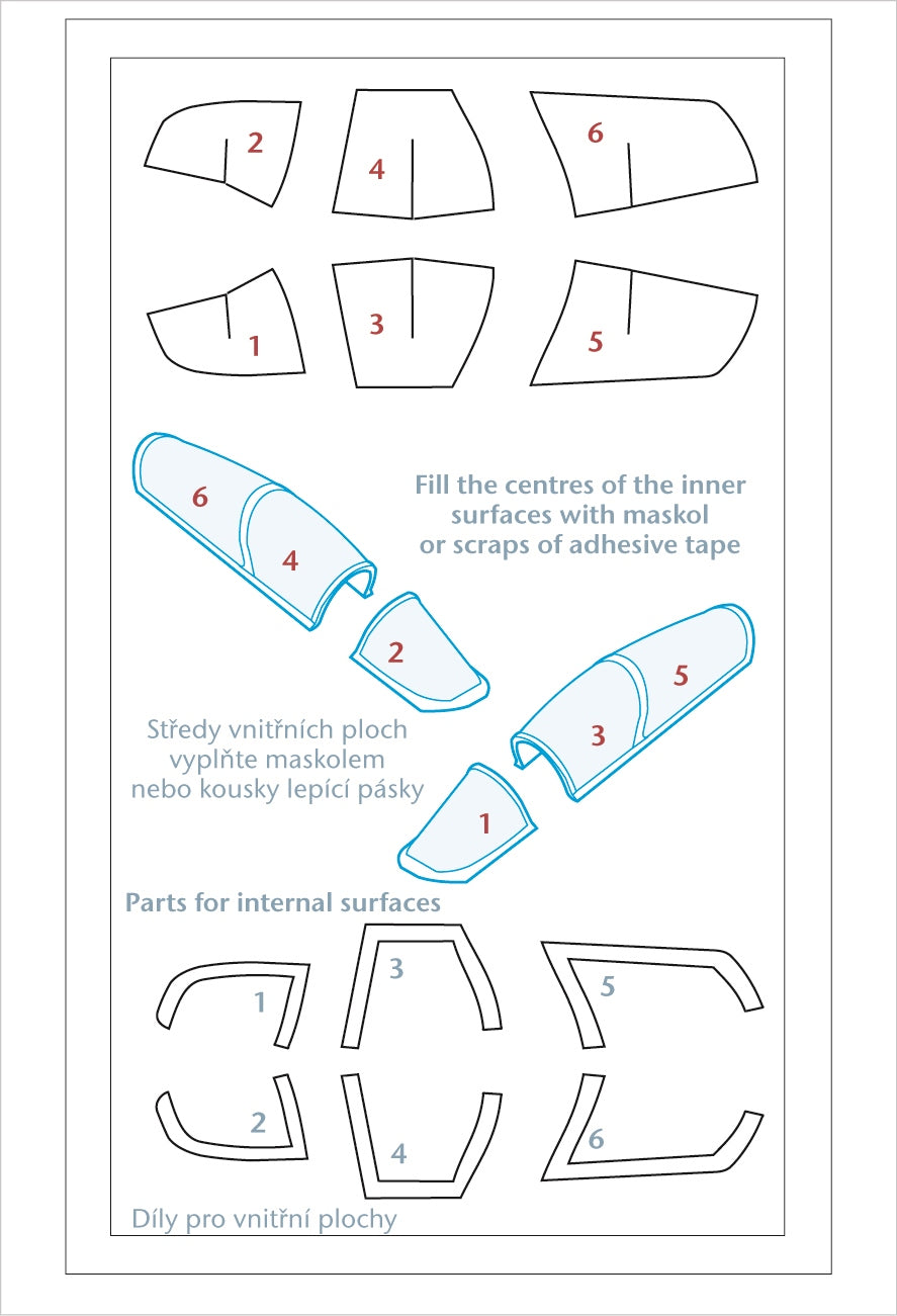 Peewit PEE72343 1:72 AMX-T Ghibli canopy frame paint mask