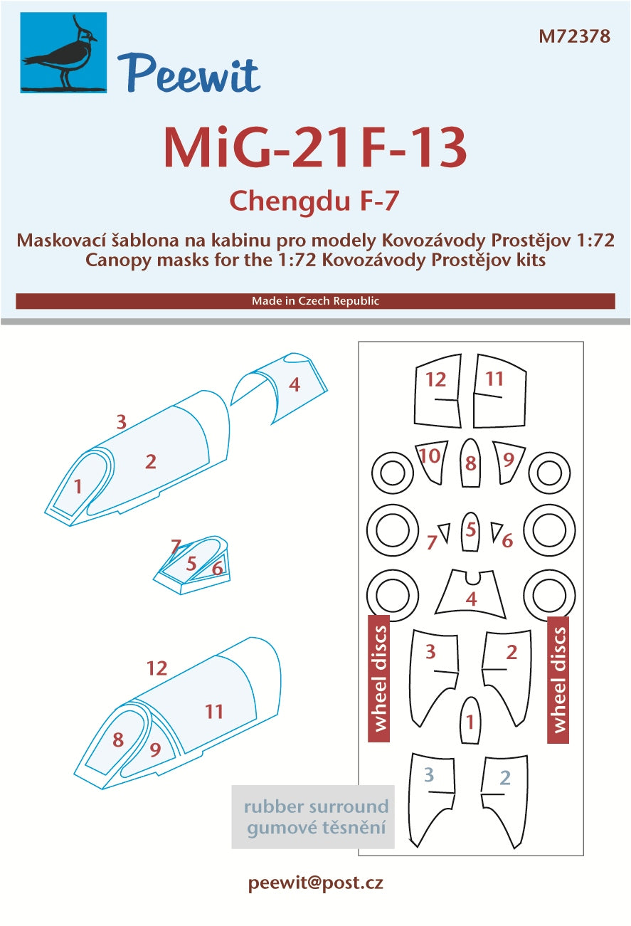 Peewit PEE72378 1:72 Mikoyan MiG-21F-13 / Chengdu F-7