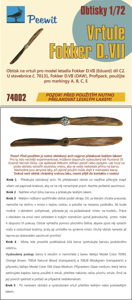 Peewit PEE74002 1:72 Fokker D.VII
