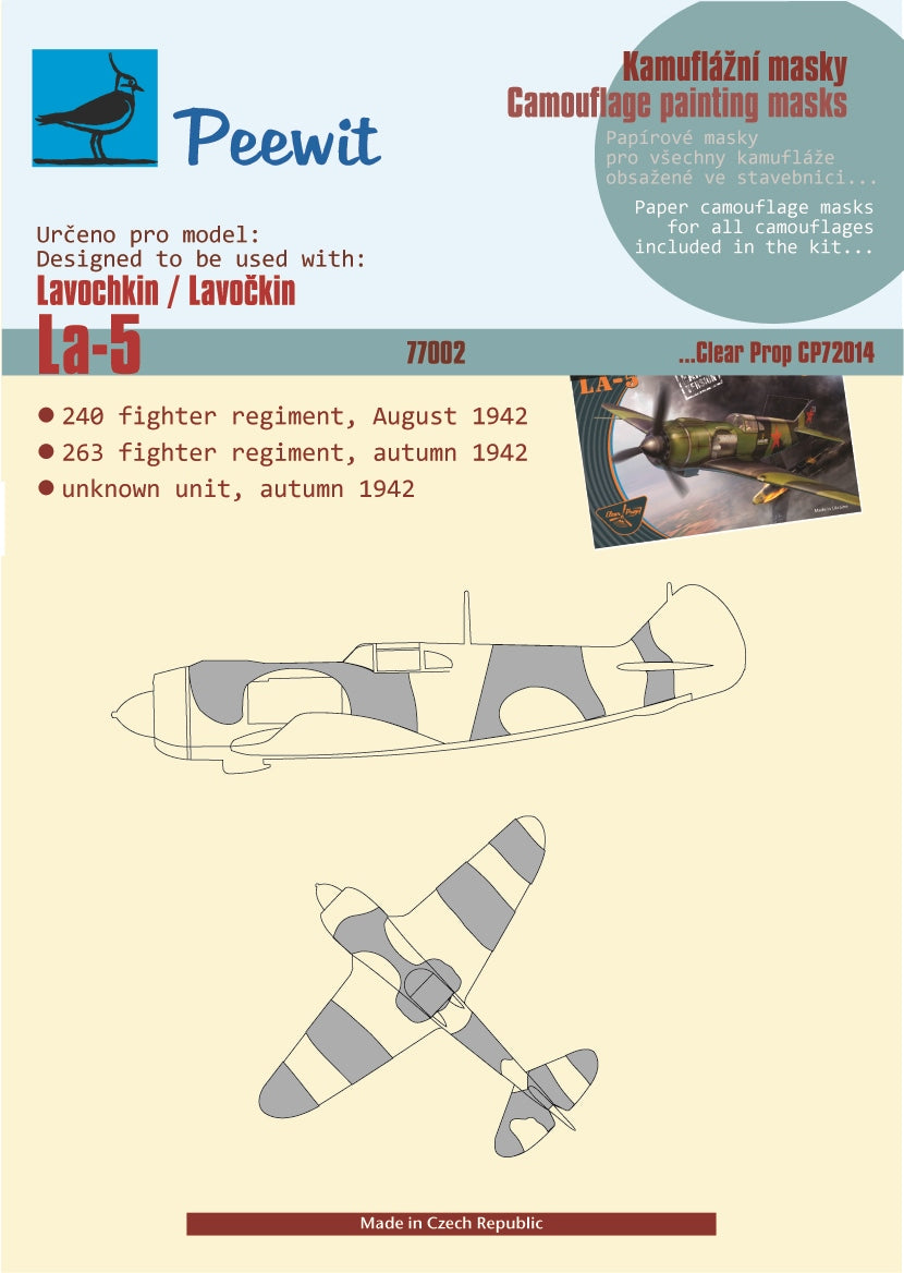 Peewit PEE77002 1:72 Lavochkin La-5 Camouflage pattern paint masks