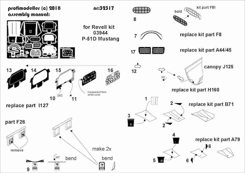Profimodeller PF32317P 1:32 North-American P-51D Mustang detail set