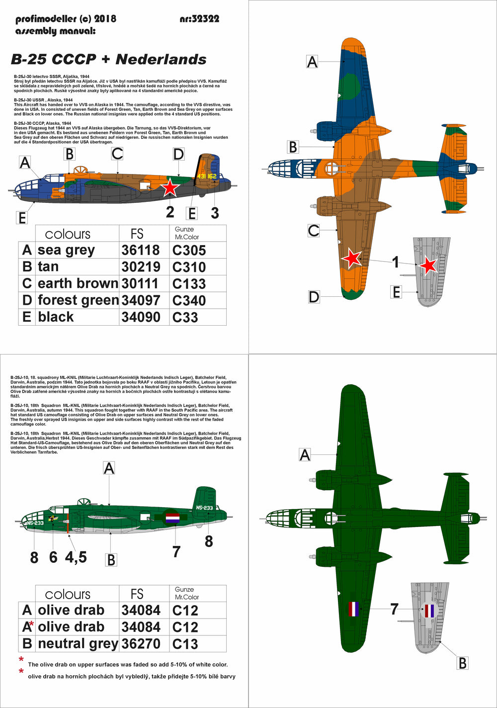 Profimodeller PF32322P B-25J Mitchell USSR/NL 1:32 (HKM)