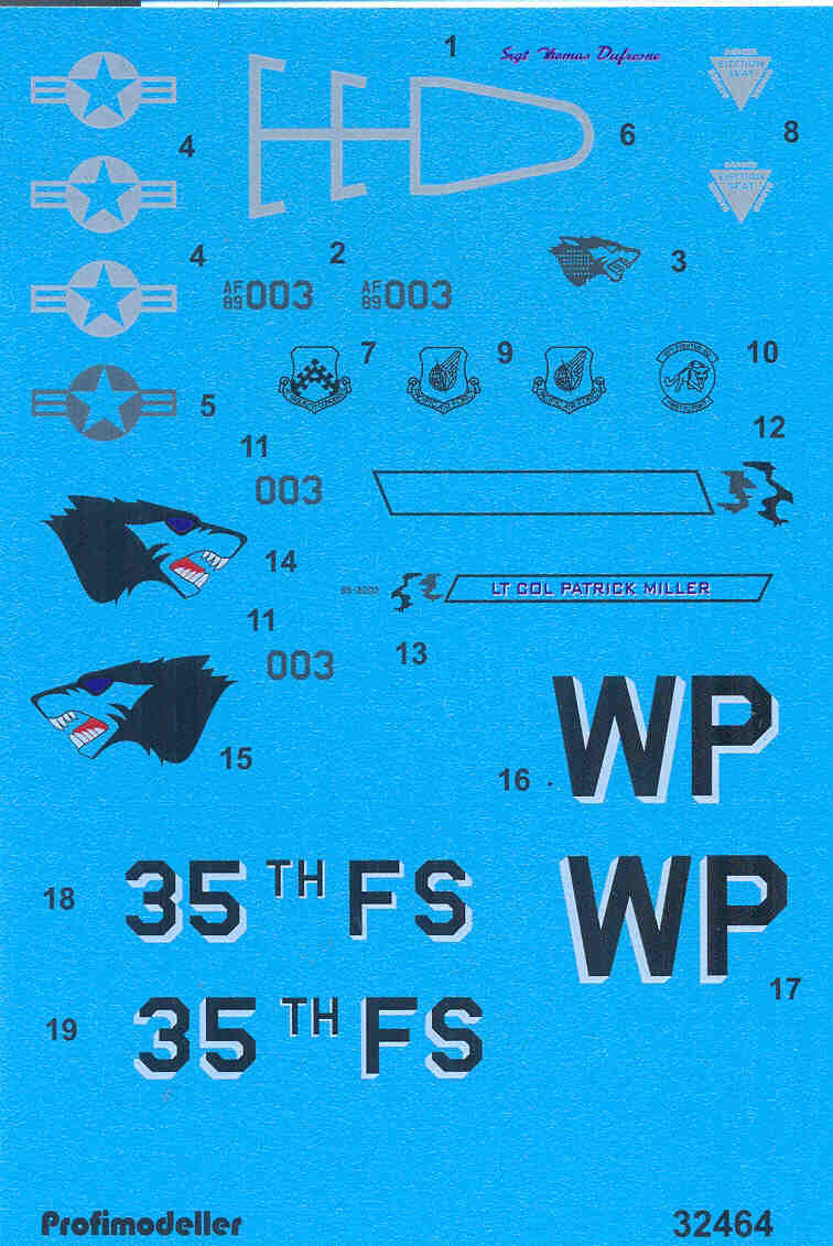 Profimodeller PF32464 1:32 Decal Lockheed-Martin F-16CG