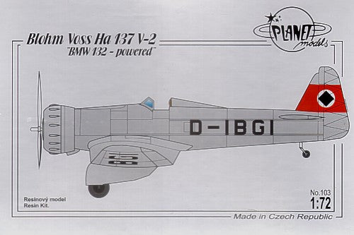 Planet Models PLA10372 1:72 Blohm-und-Voss Ha-137V-2 'BMW-132