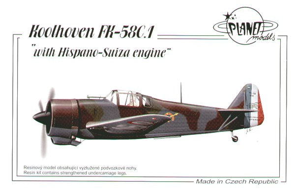 Planet Models PLA17948 1:48 Koolhoven FK.58 with decals for France