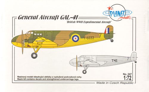 Planet Models PLA24772 1:72 General Aircraft GAL-41 >>>