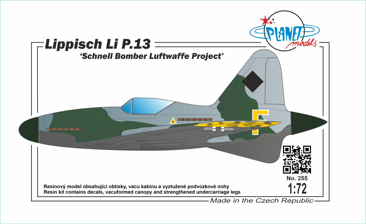 Planet Models PLA25572 1:72 Lippisch Li P.13 Schnell Bomber Luftwaffe Project
