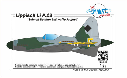 Planet Models PLA25572 1:72 Lippisch Li P.13 Schnell Bomber Luftwaffe Project
