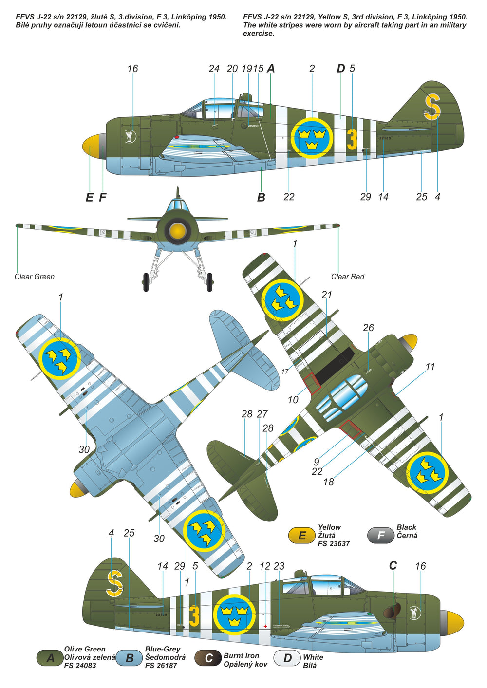 Planet Models PLA26448 1:48 FFVS J-22A Swedish WWII Fighter Kit
