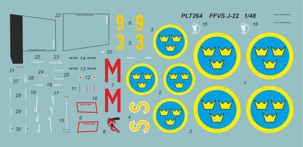 Planet Models PLA26448 1:48 FFVS J-22A Swedish WWII Fighter Kit