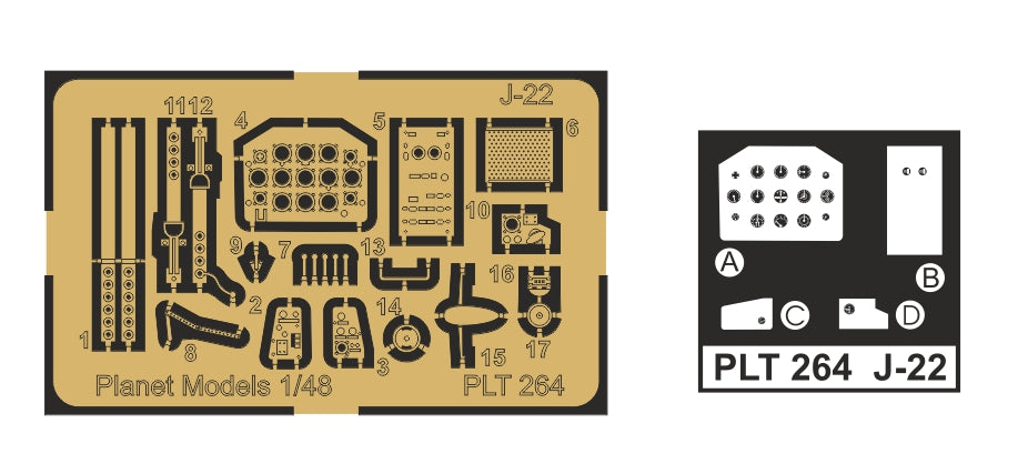 Planet Models PLA26448 1:48 FFVS J-22A Swedish WWII Fighter Kit