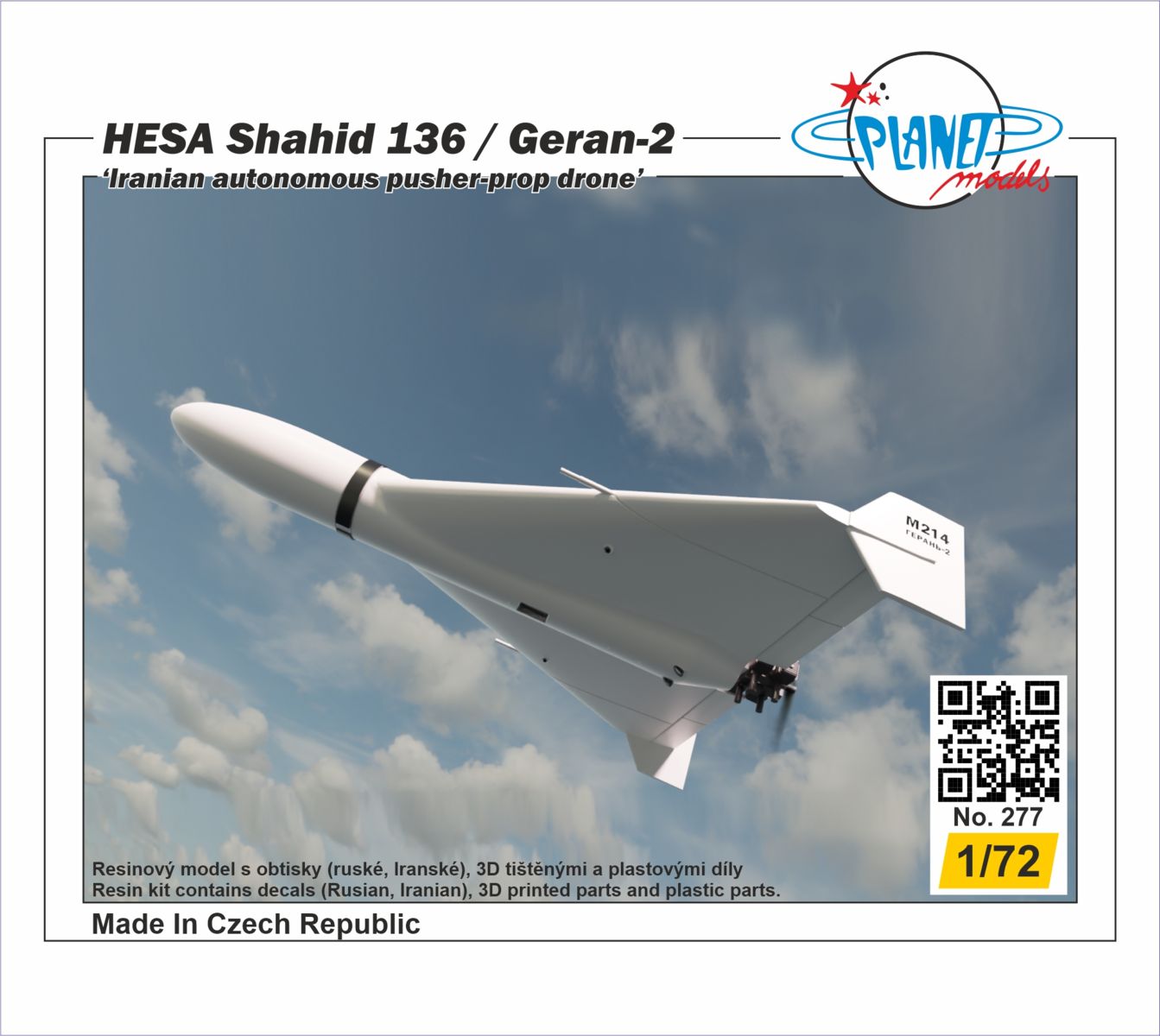 Planet Models PLA27772 1:72 HESA Shahid 136 / Geran-2 Drone Kit