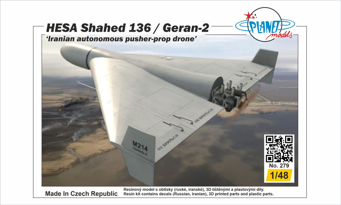 Planet Models PLA27948 HESA Shahid 136 / Geran-2 Drone 1:48